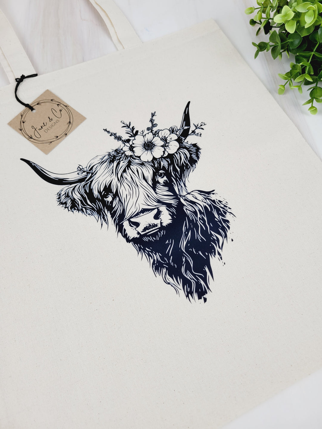 June & Co Designs, Highland Cow Canvas Bags