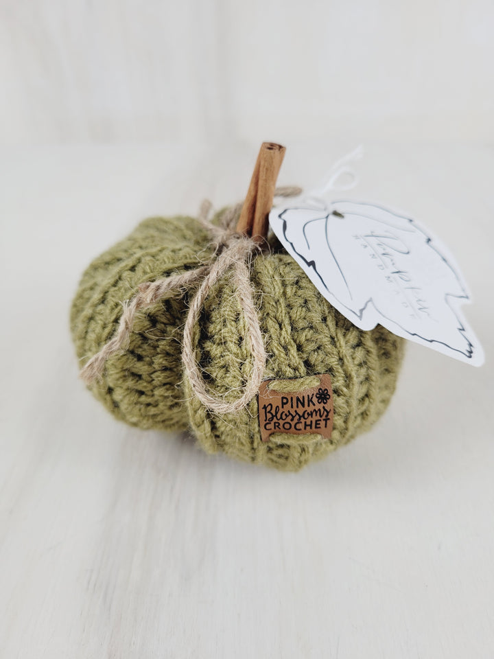 Pink Blossom Crochet, Handmade Crochet Pumpkin Decor