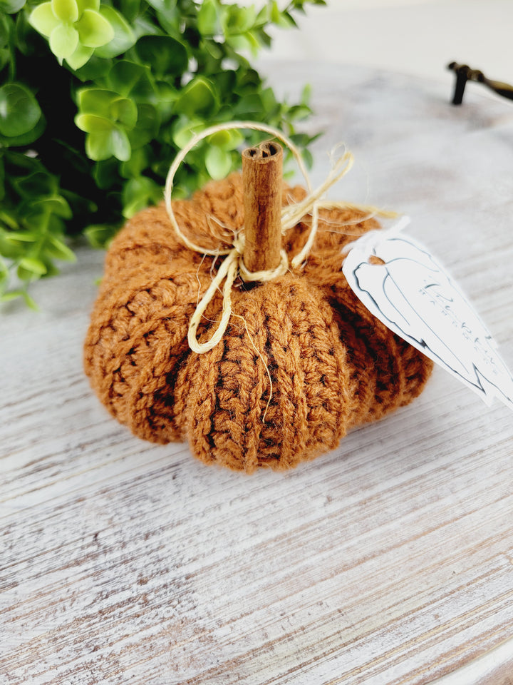 Pink Blossom Crochet, Handmade Crochet Pumpkin Decor