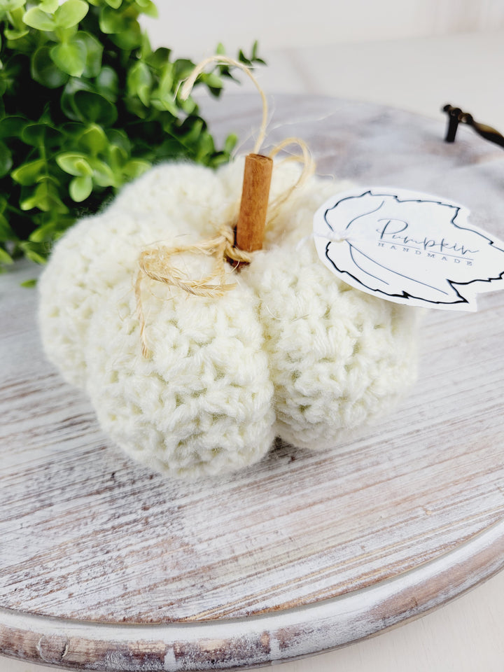 Pink Blossom Crochet, Handmade Crochet Pumpkin Decor