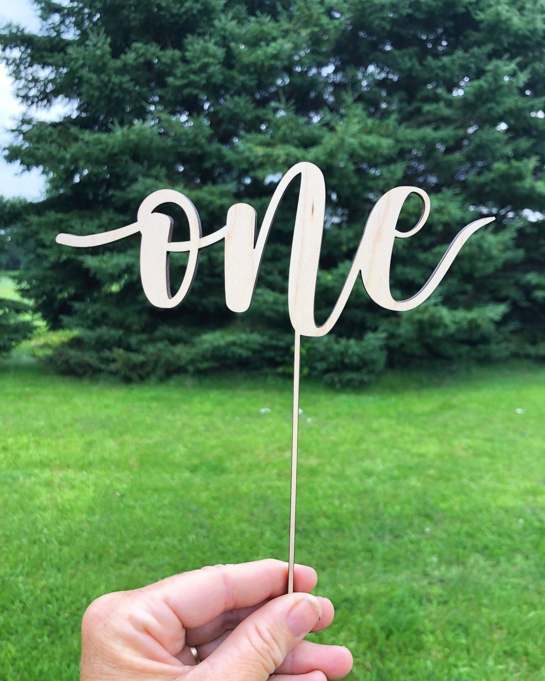 Rough Cut Dezigns, Wooden "One" Cake Toppers