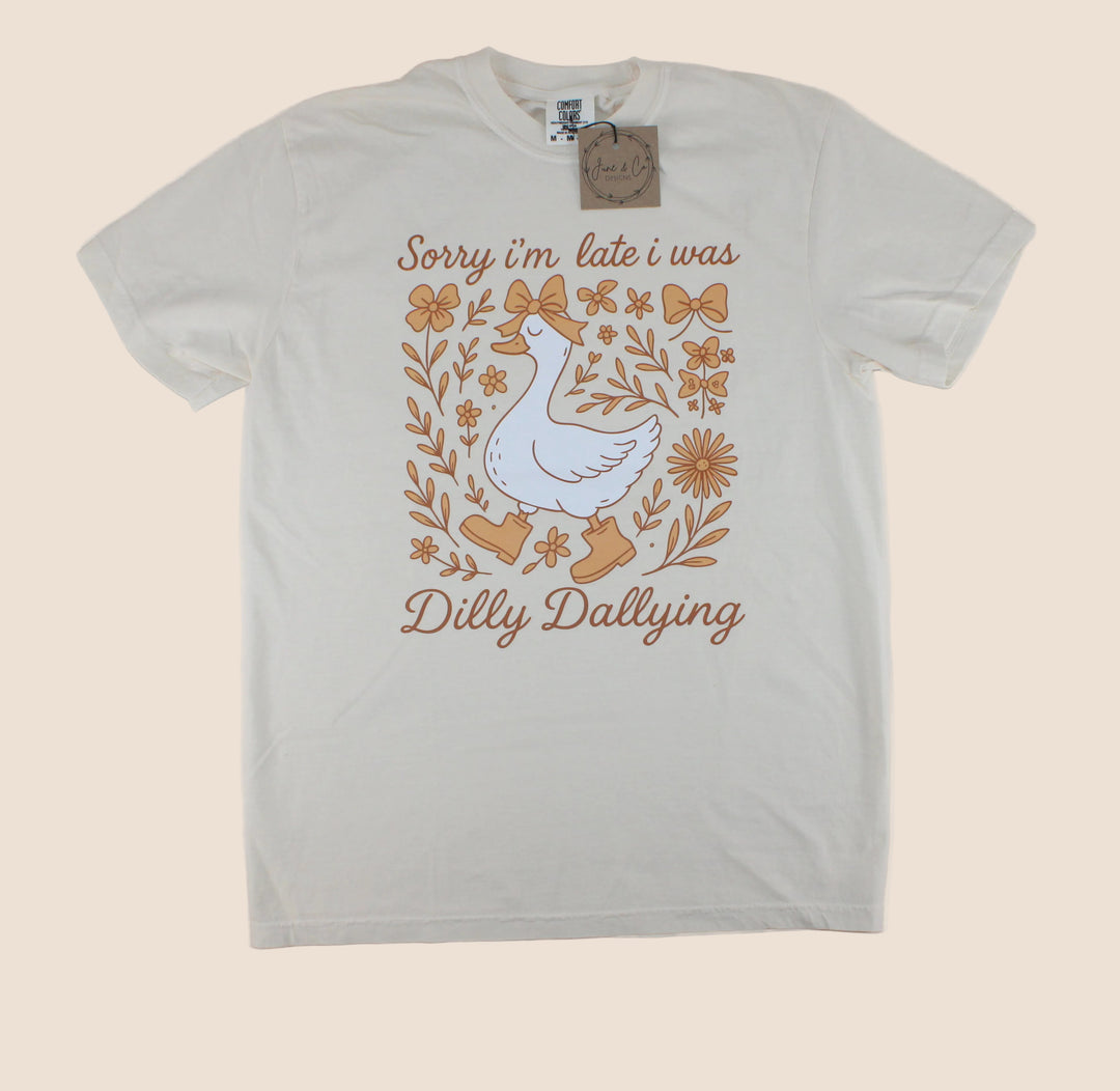 June & Co Designs, Sorry I'm Late I Was Dilly Dallying Premium Adult Tees