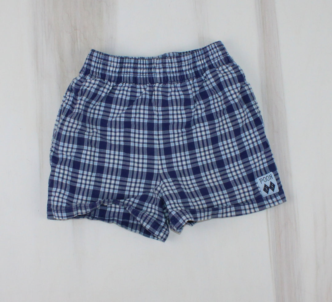 DISNEY POOH PLAID SHORTS 12M VGUC