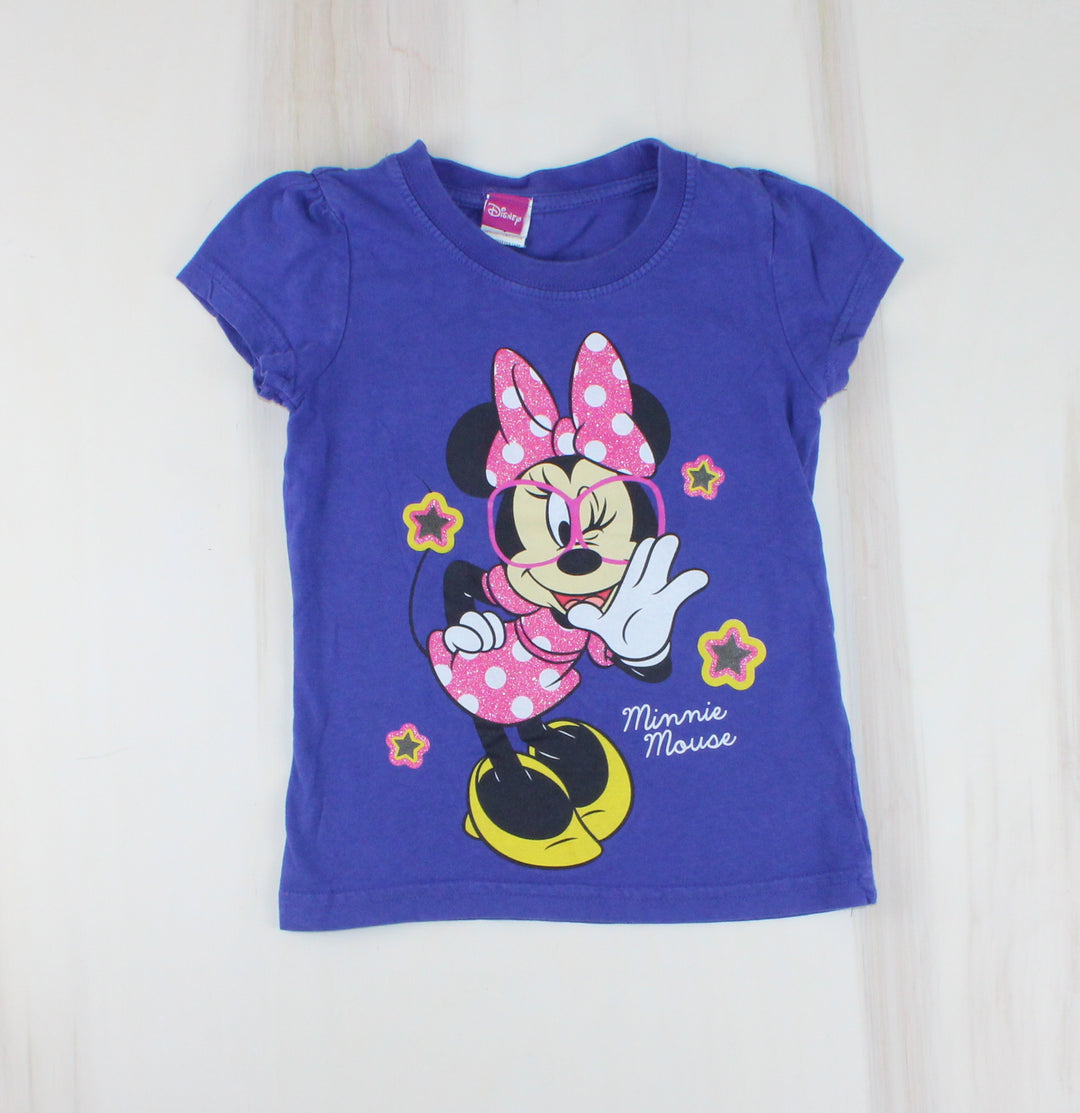 DISNEY PURPLE MINNIE MOUSE TSHIRT 5Y EUC