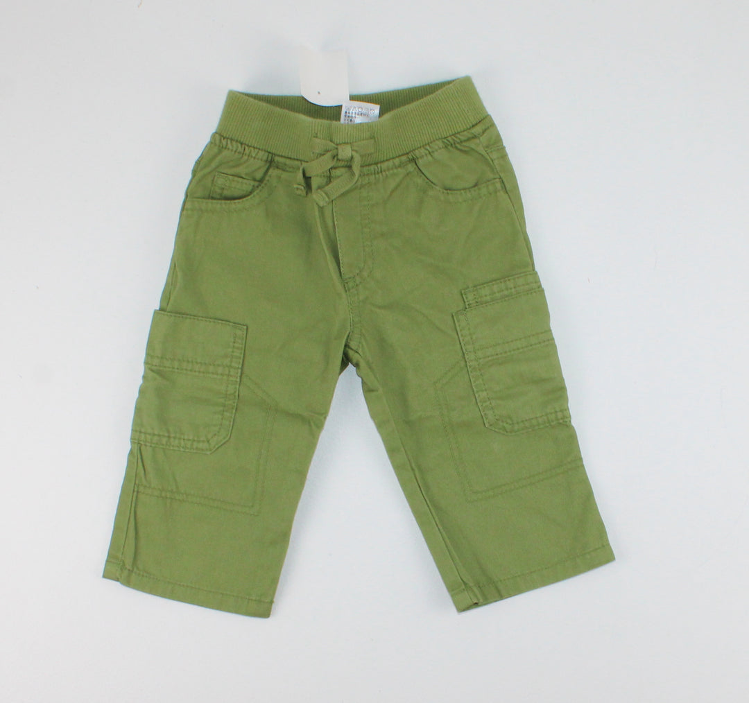 GYMBOREE GREEN CARGO PANTS 6-12M NEW!