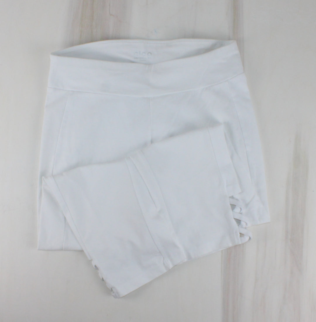 CLEO WHITE CAPRI LEGGINGS LADIES MEDIUM EUC