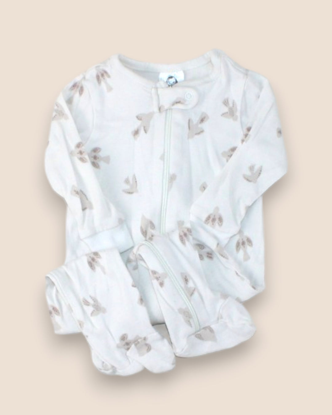 Pre-Loved Gerber Cream With Birds Footies 0-3M | Betty’s Marketplace
