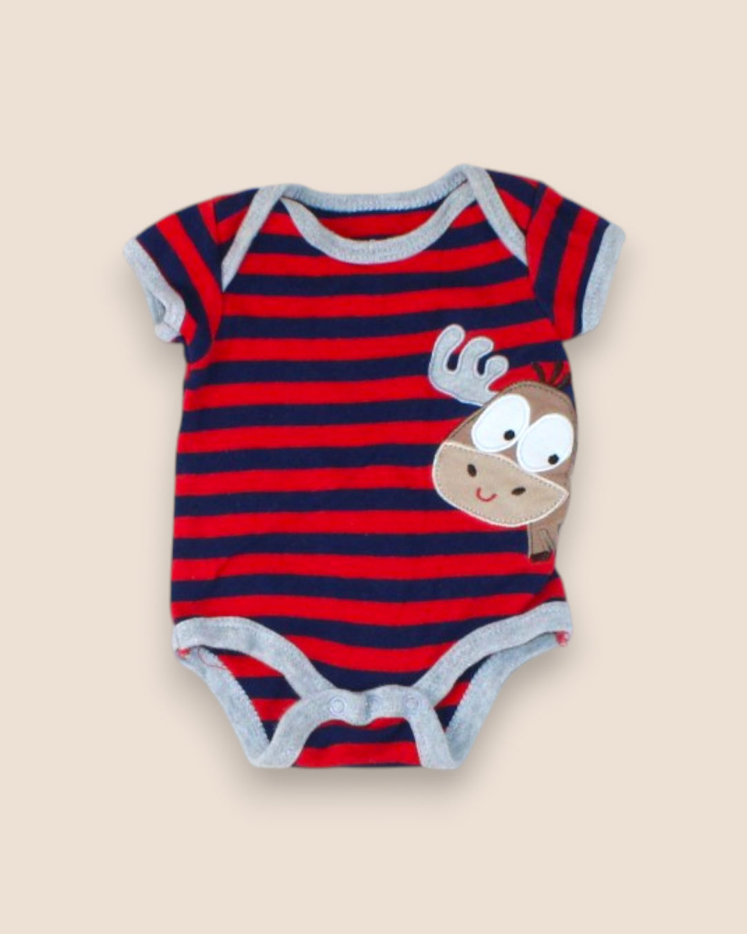 Pre-Loved Nuby Striped Moose Onesie 0-3M | Betty’s Marketplace