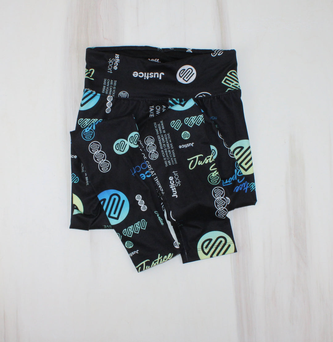 JUSTICE SPORT LEGGINGS 12-14Y VGUC/GUC