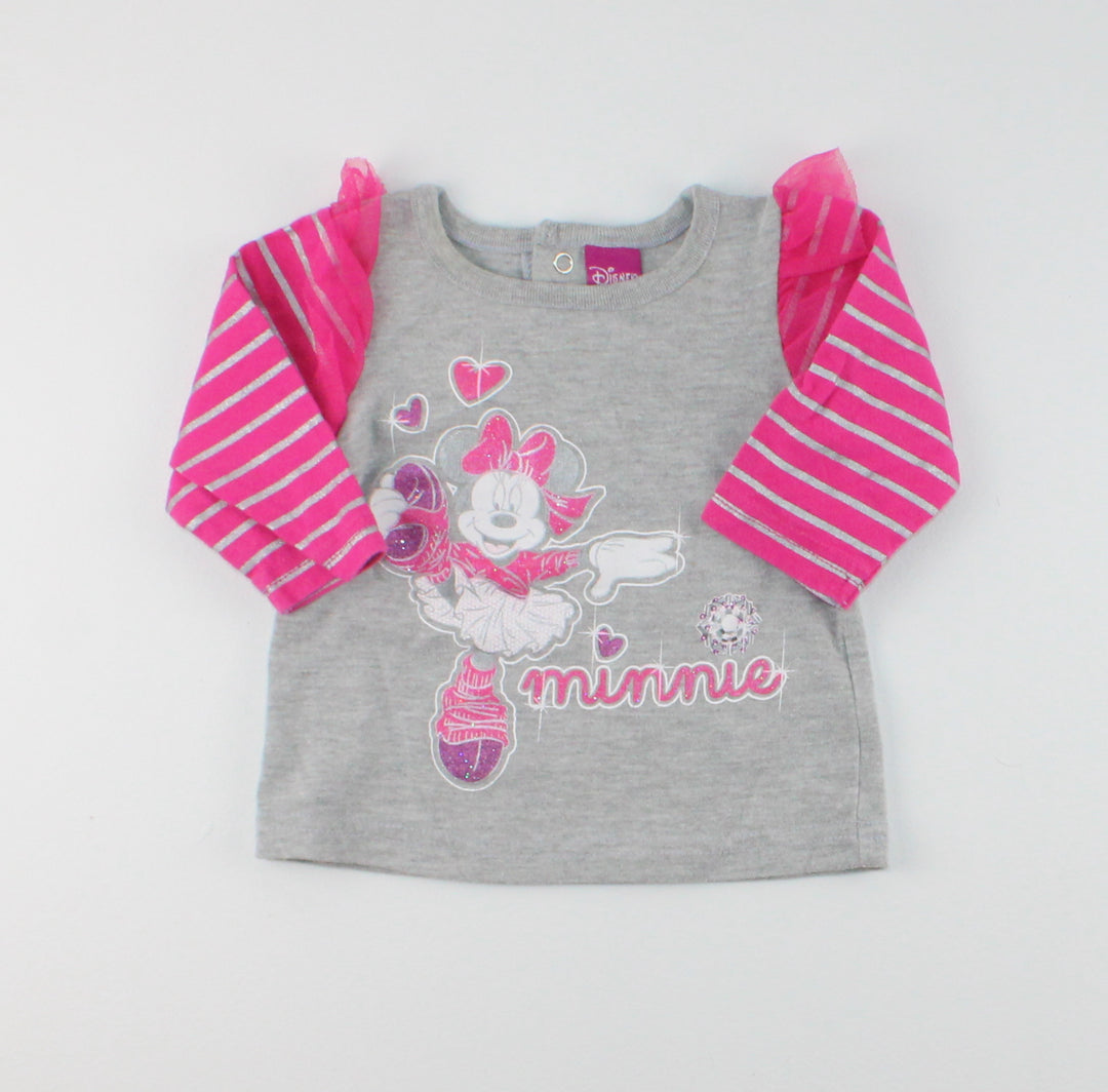 DISNEY MINNIE MOUSE LONG SLEEVE TOP 3M EUC