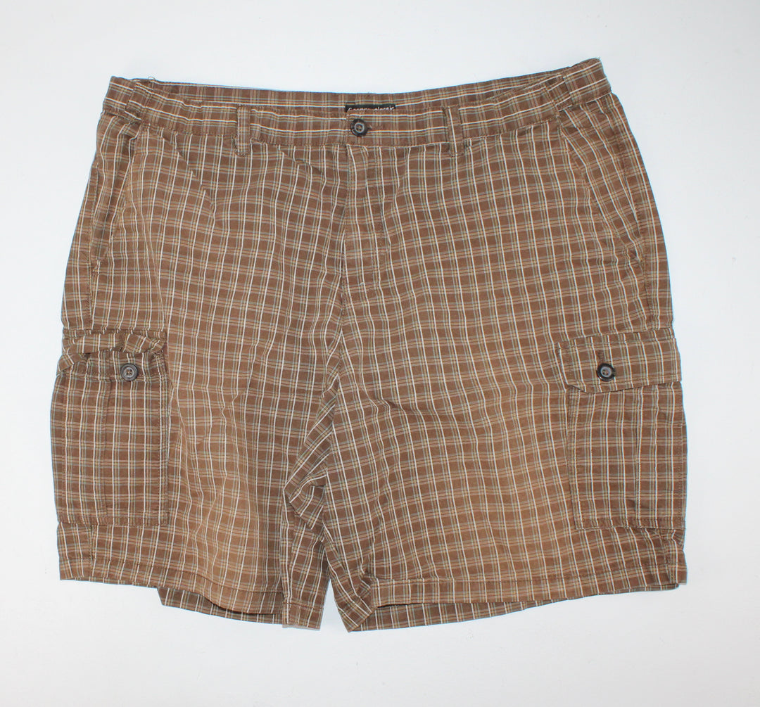 GEORGE CLASSIC FIT BROWN PLAID SHORTS MENS 40 VGUC