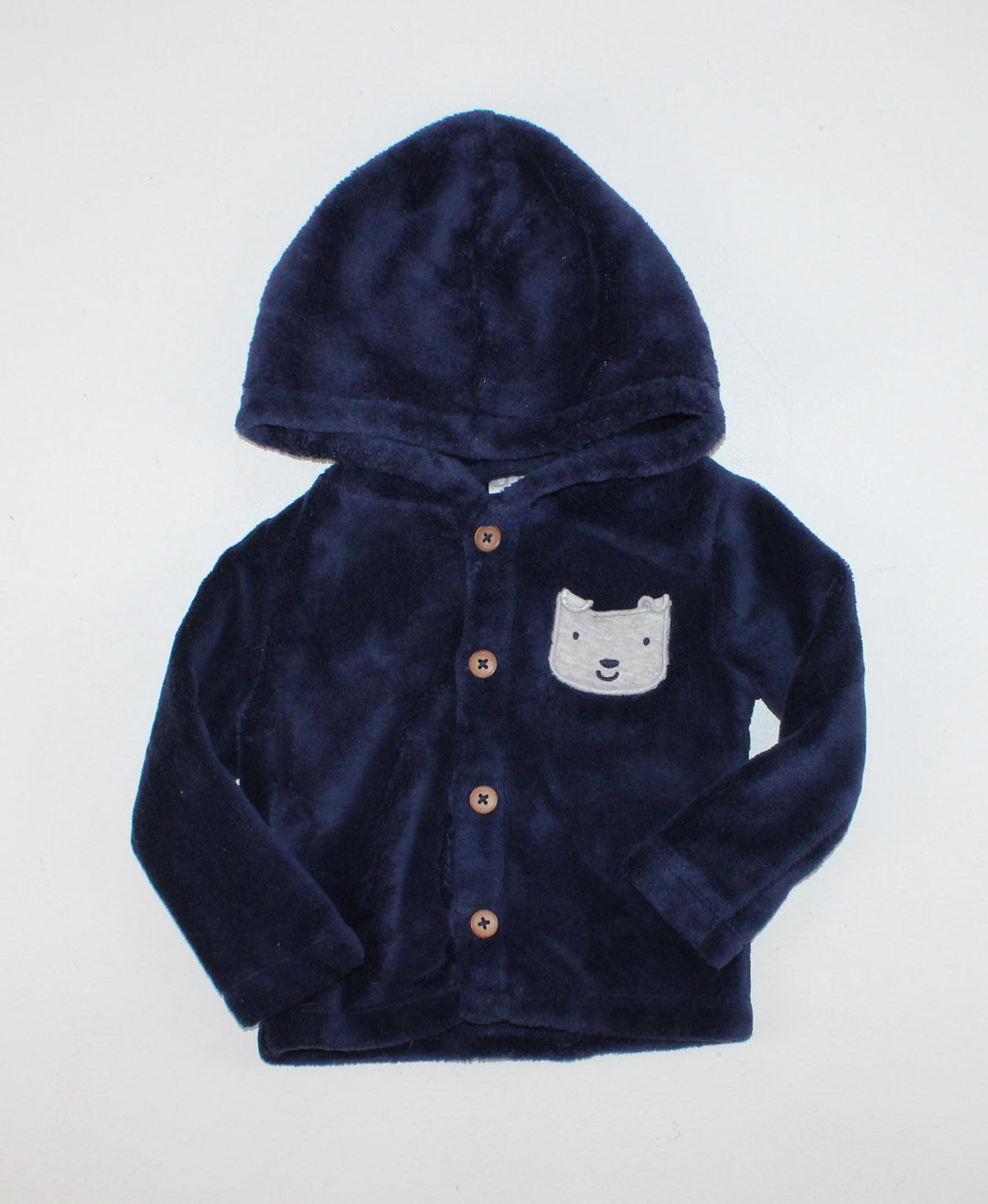 CARTERS NAVY FLEECE SWEATER 6-9M EUC