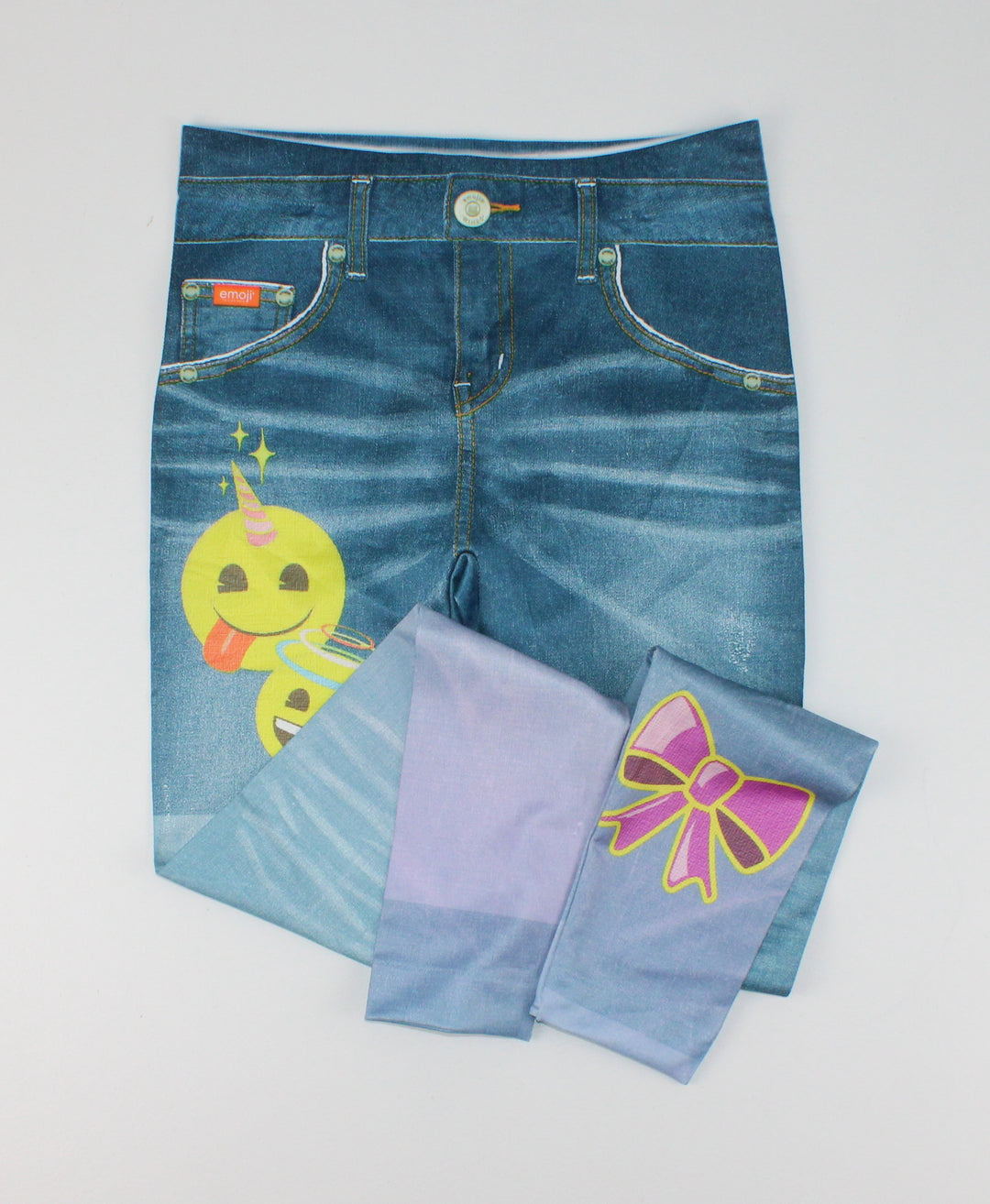 EMOJI STRETCH JEAN LOOK PANTS 7-8Y EUC