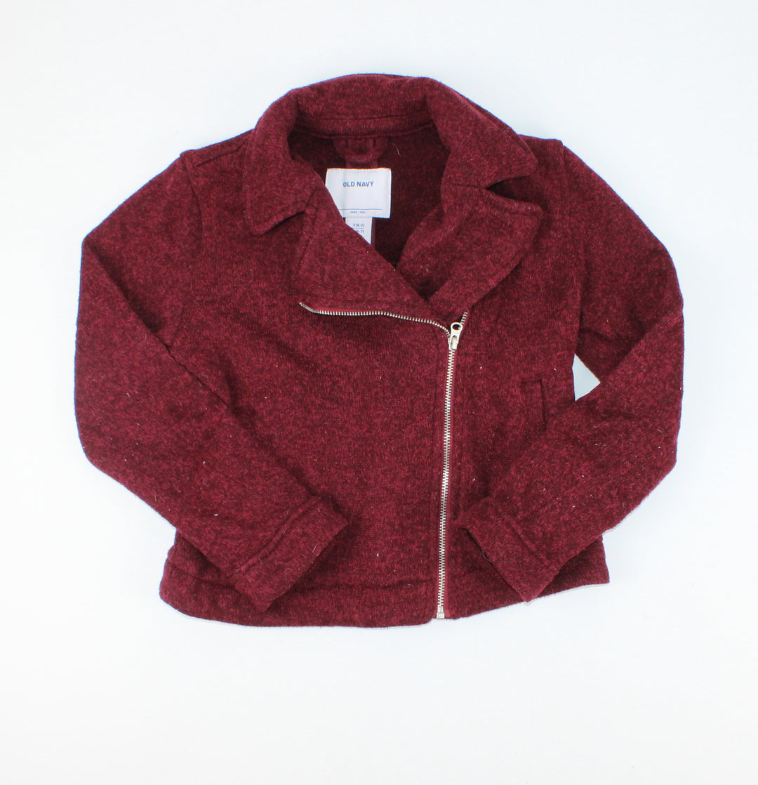 OLD NAVY MAROON SWEATER/JACKET 6-7Y VGUC