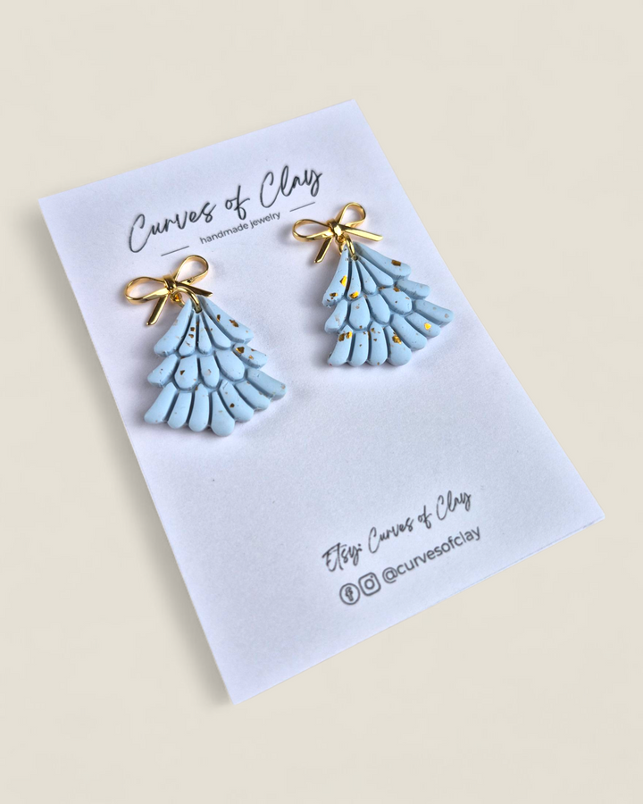 Curves of Clay, Holiday Dangle Earrings