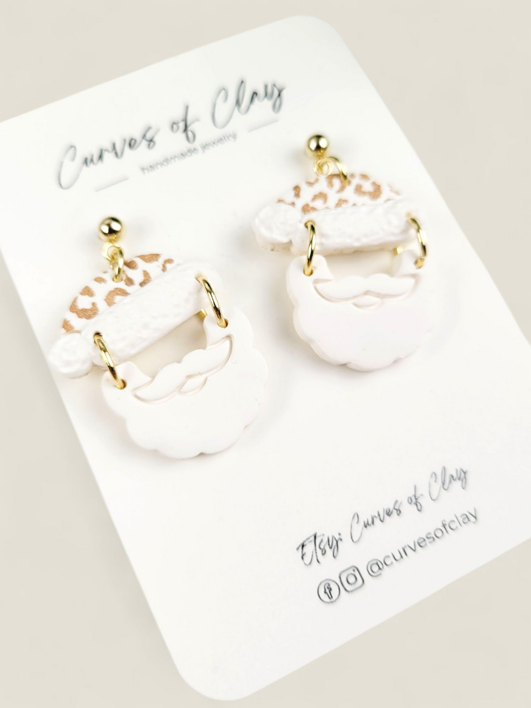 Curves of Clay, Holiday Dangle Earrings