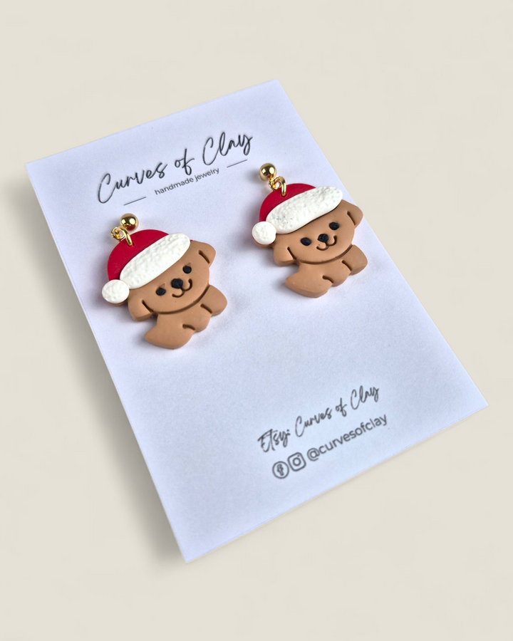 Curves of Clay, Holiday Dangle Earrings