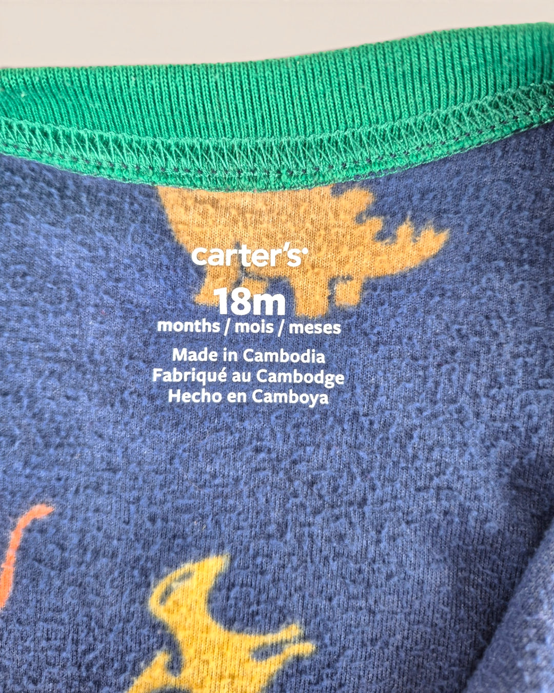 Pre-Loved Carter's Fleece Dinosaur Sleeper Boys 18M | Betty’s Marketplace