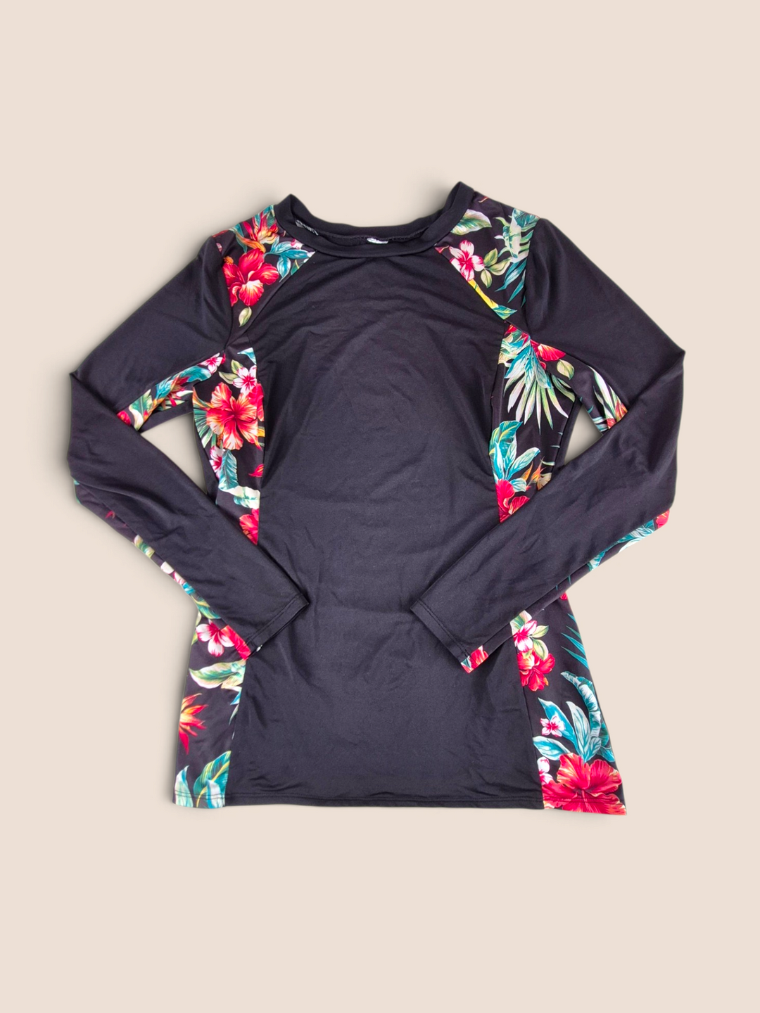 Pre-Loved Black & Floral Athletic Top Ladies Approx Large | Betty’s Marketplace