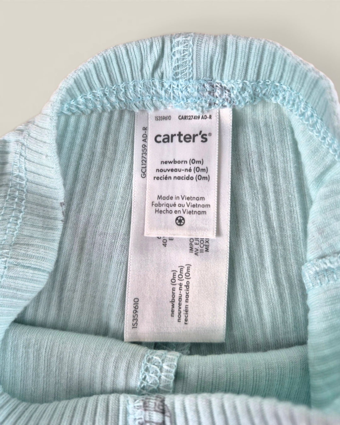 Pre-Loved Carter's Mint Camper Van Pants NB | Betty’s Marketplace