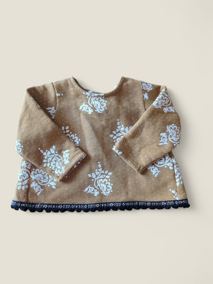 IKKS RUST OPEN BACK SWEATER 6M PRE-LOVED