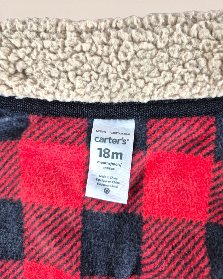 Pre-Loved Carter's Fleece Buffalo Plaid Vest 18M | Betty’s Marketplace