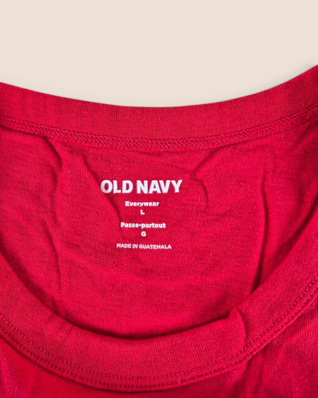 Pre-Loved Old Navy Red "Je T'Aime" T Shirt Ladies Large | Betty’s Marketplace
