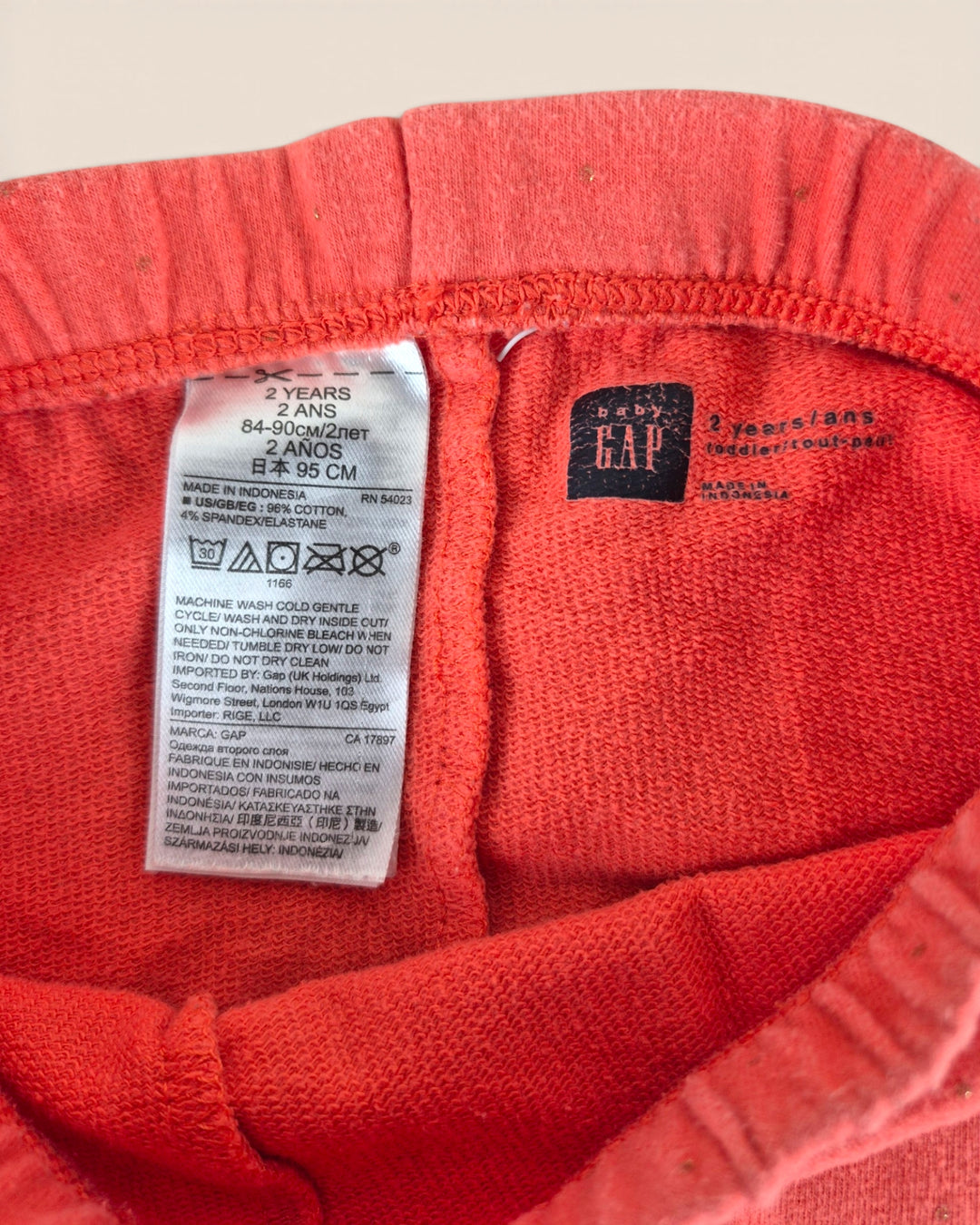 Pre-Loved Gap Coral Leggings Girls 2Y | Betty’s Marketplace