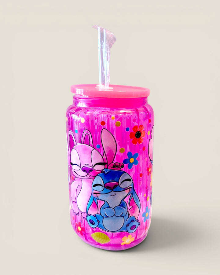 Lindsay's Creations, Fog & Glitter Glass Tumbler with Lid
