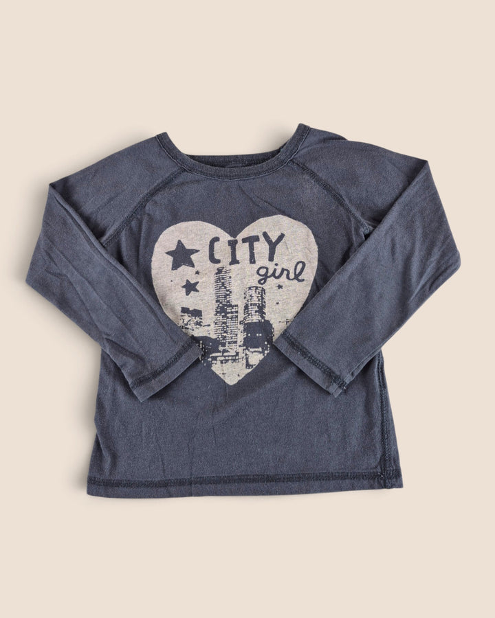 Pre-Loved Joe Fresh "City Girl" Long Sleeve Top Girls 3Y | Betty’s Marketplace