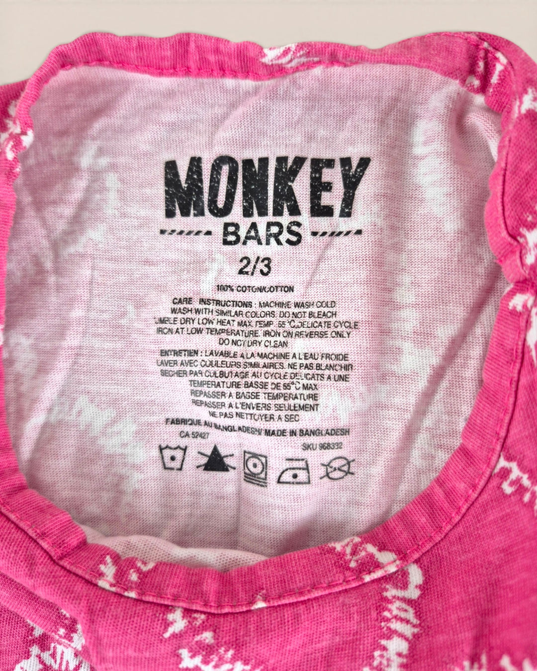 Pre-Loved Monkey Bars Pink Tie Dye Heart Dress Girls 2-3Y | Betty’s Marketplace