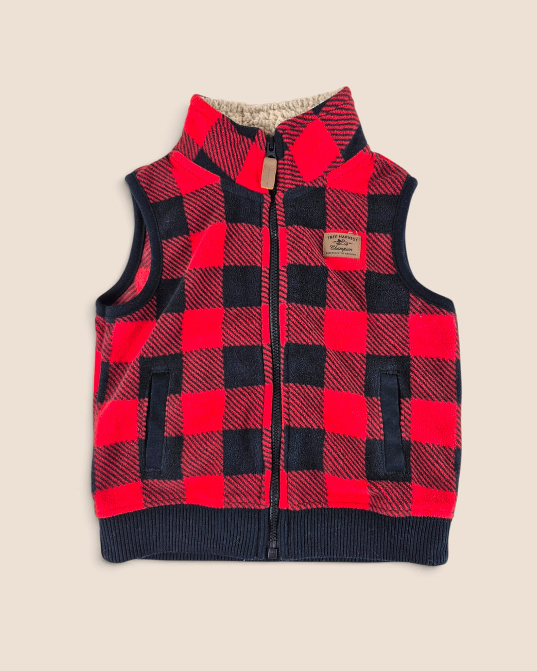 Pre-Loved Carter's Fleece Buffalo Plaid Vest 18M | Betty’s Marketplace
