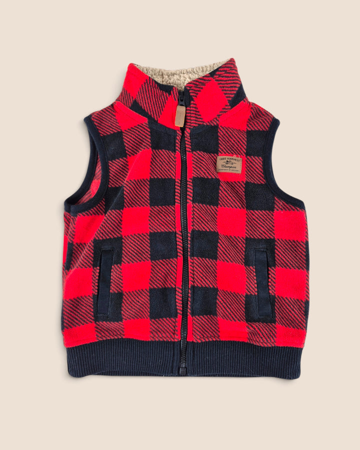 Pre-Loved Carter's Fleece Buffalo Plaid Vest 18M | Betty’s Marketplace