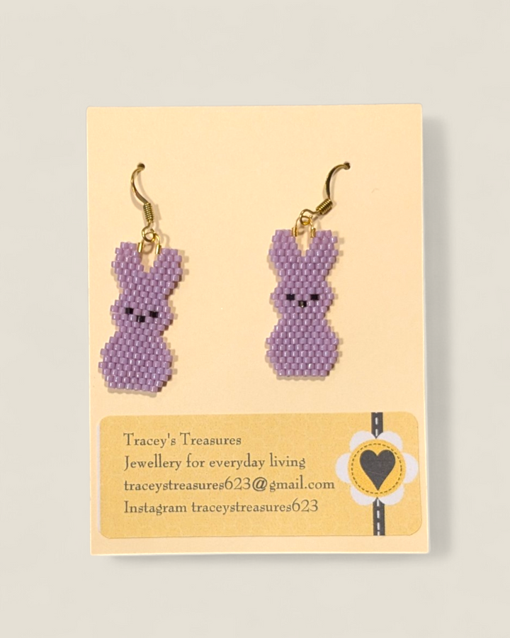 Handmade Easter Beaded Dangle Earrings, Tracey's Treasures