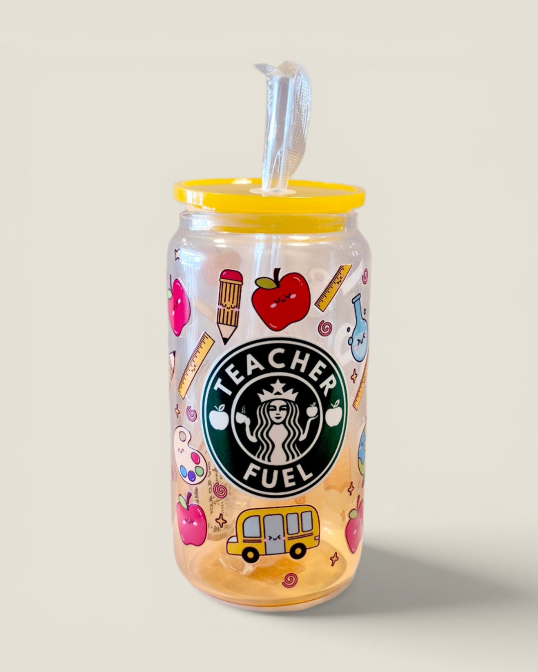 Lindsay's Creations, Fog & Glitter Glass Tumbler with Lid