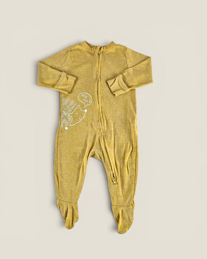 Pre-Loved Old Navy Yellow Hedgehog Footies 3-6M | Betty’s Marketplace