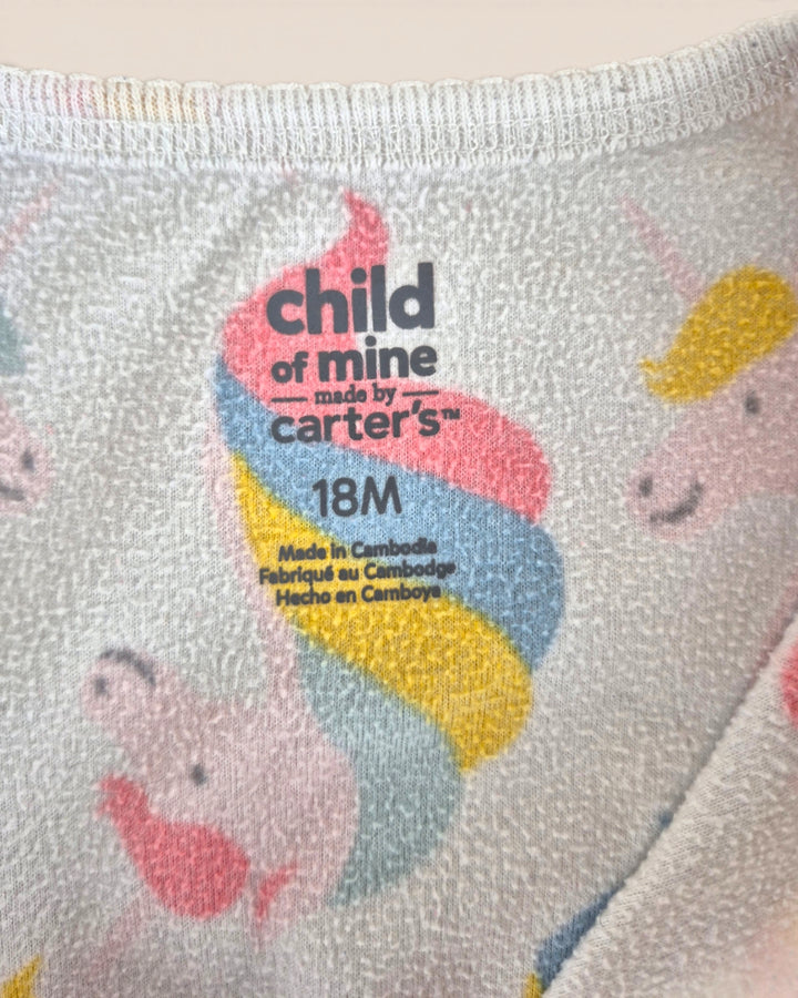 Pre-Loved Carter's Fleece Unicorn Footies Girls 18M | Betty’s Marketplace