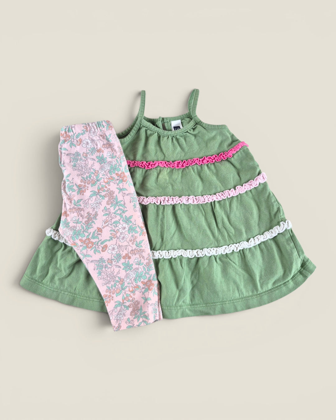 Pre-Loved GAP Green & Pink Outfit Girls 3-6M | Betty’s Marketplace