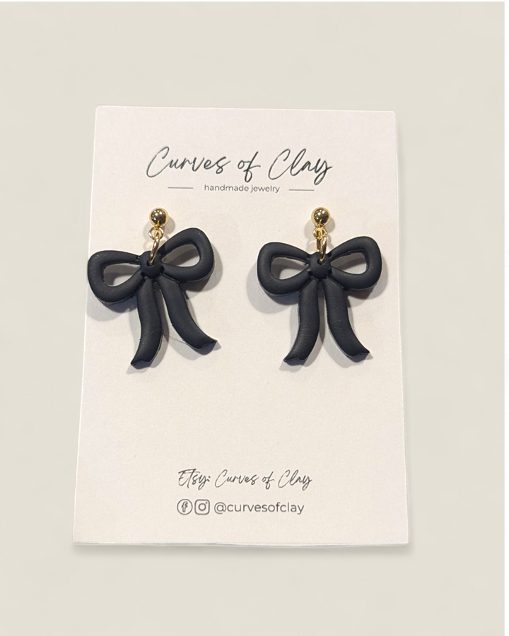 Curves of Clay, Holiday Dangle Earrings