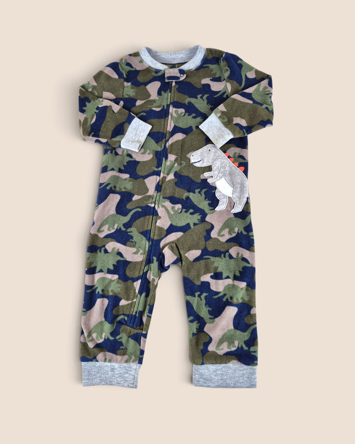 Pre-Loved Carter's Fleece Camo Dinosaur Sleeper Boys 18M | Betty’s Marketplace