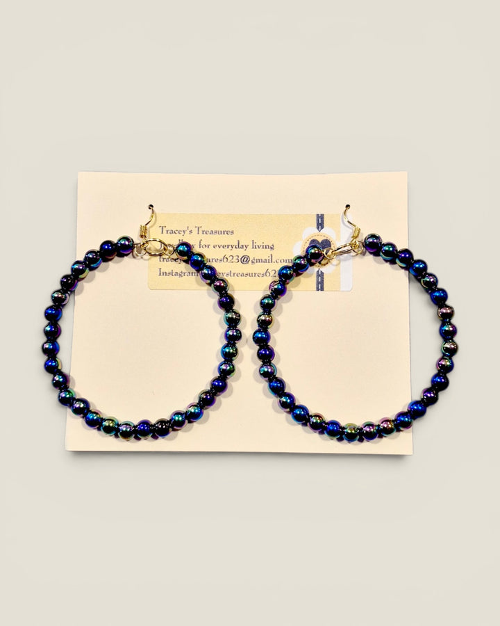 Tracey's Treasures, Beaded Hoop Earrings