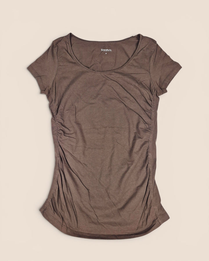 Pre-Loved Signature Suzy Sheir Brown Maternity Top Ladies Medium | Betty’s Marketplace