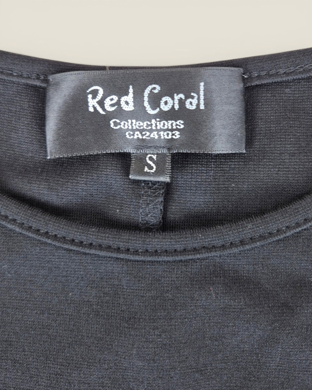 Pre-Loved Red Coral Black Dress Ladies Small | Betty’s Marketplace