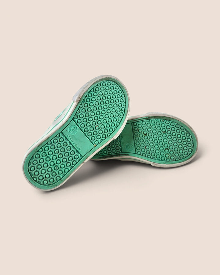 Pre-Loved Circo Striped Mint Canvas Shoes Girls Size 6 Play Condition | Betty’s Marketplace