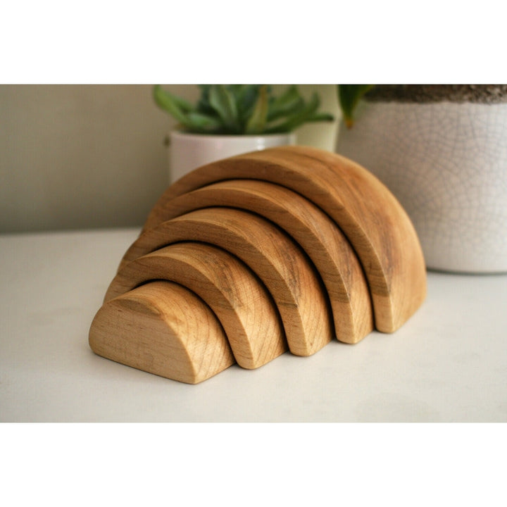 Indie Wood Co. Wooden Rainbow Stackers (2 Sizes)