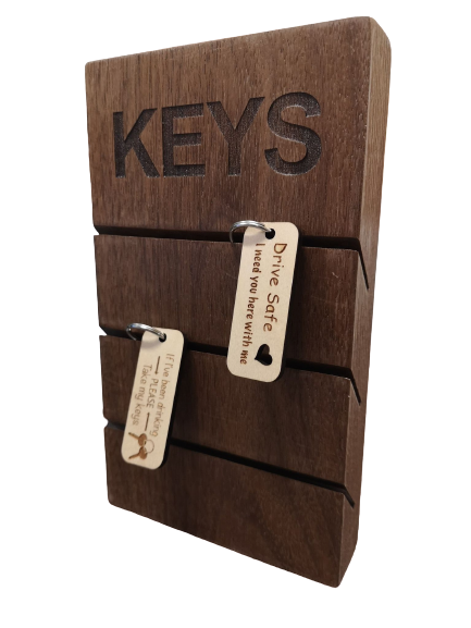 Rough Cut Dezigns, Solid Walnut Wood Block Key Holder