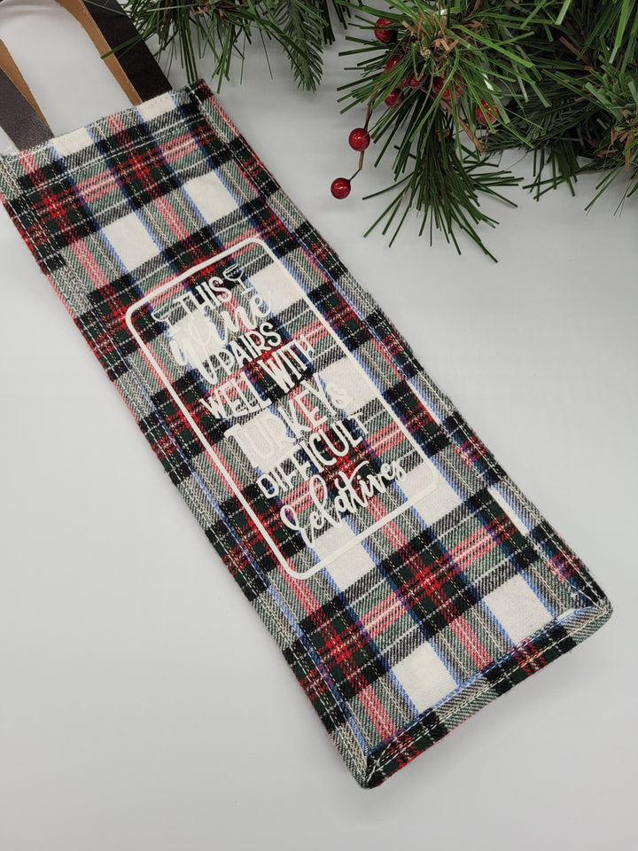 Lindsay's Creations, Plaid Fur Wine Bags
