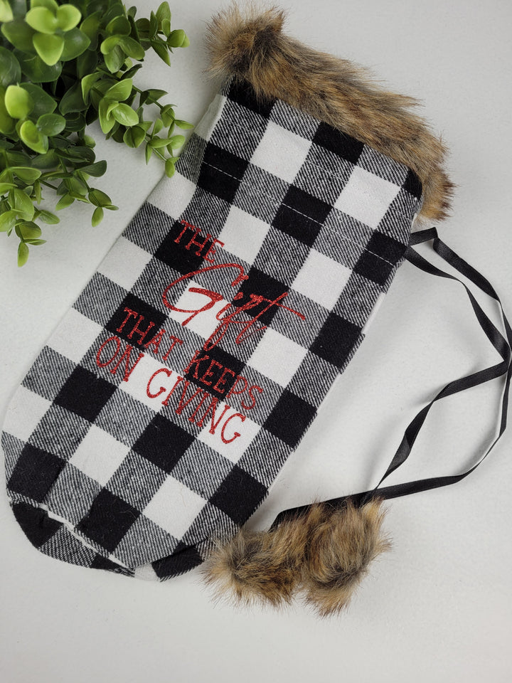Lindsay's Creations, Plaid Fur Wine Bags