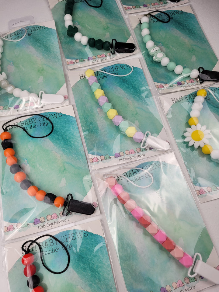 H&H Baby Chews, Silicone Teething Pacifier Clips