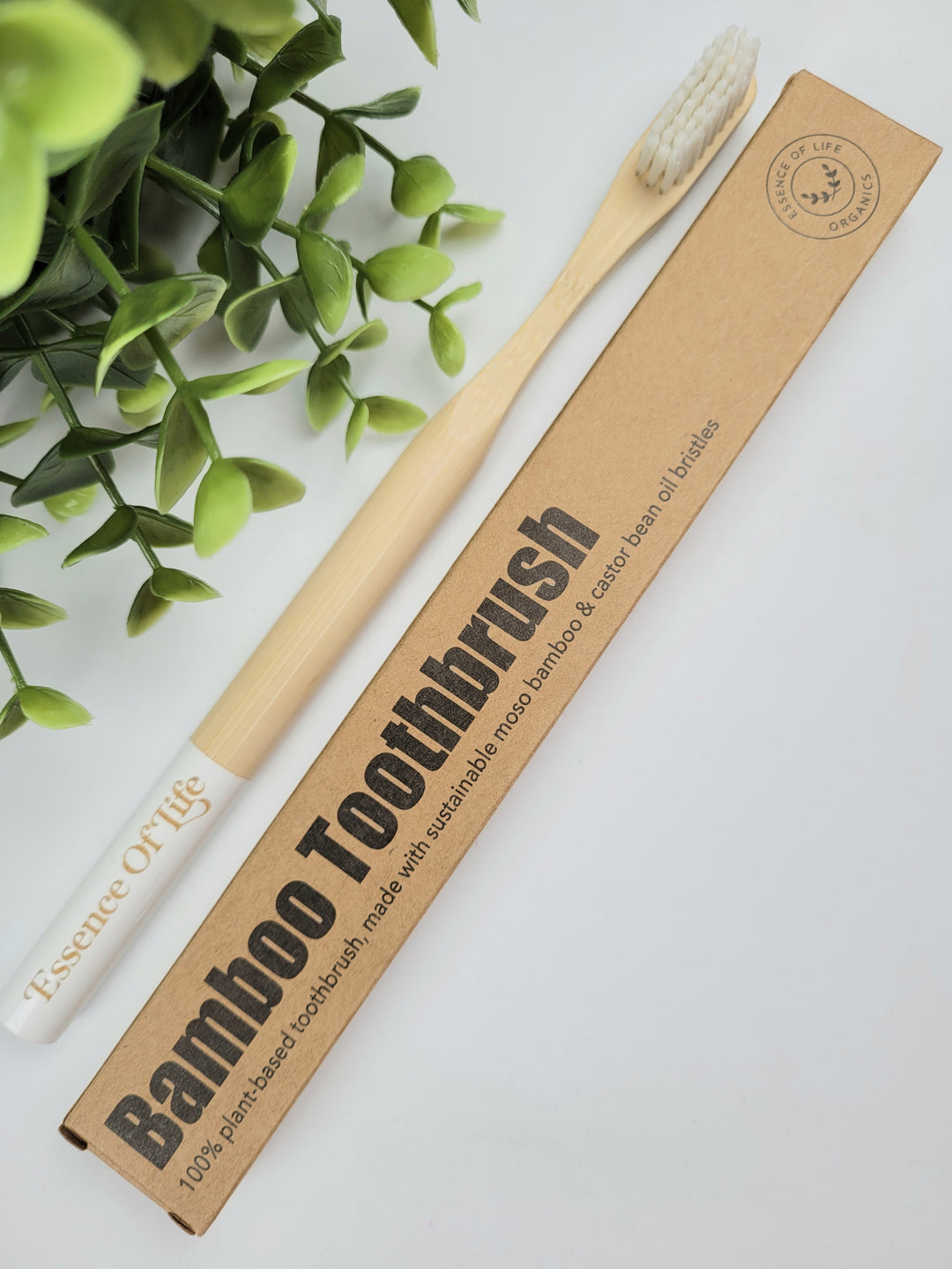 Essence of Life Organics, 100% Plant Based Bamboo Toothbrush